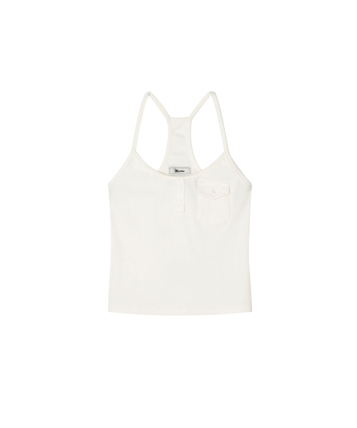 카시코(KASHIKO) Zenu Pocket Hotfix Top White
