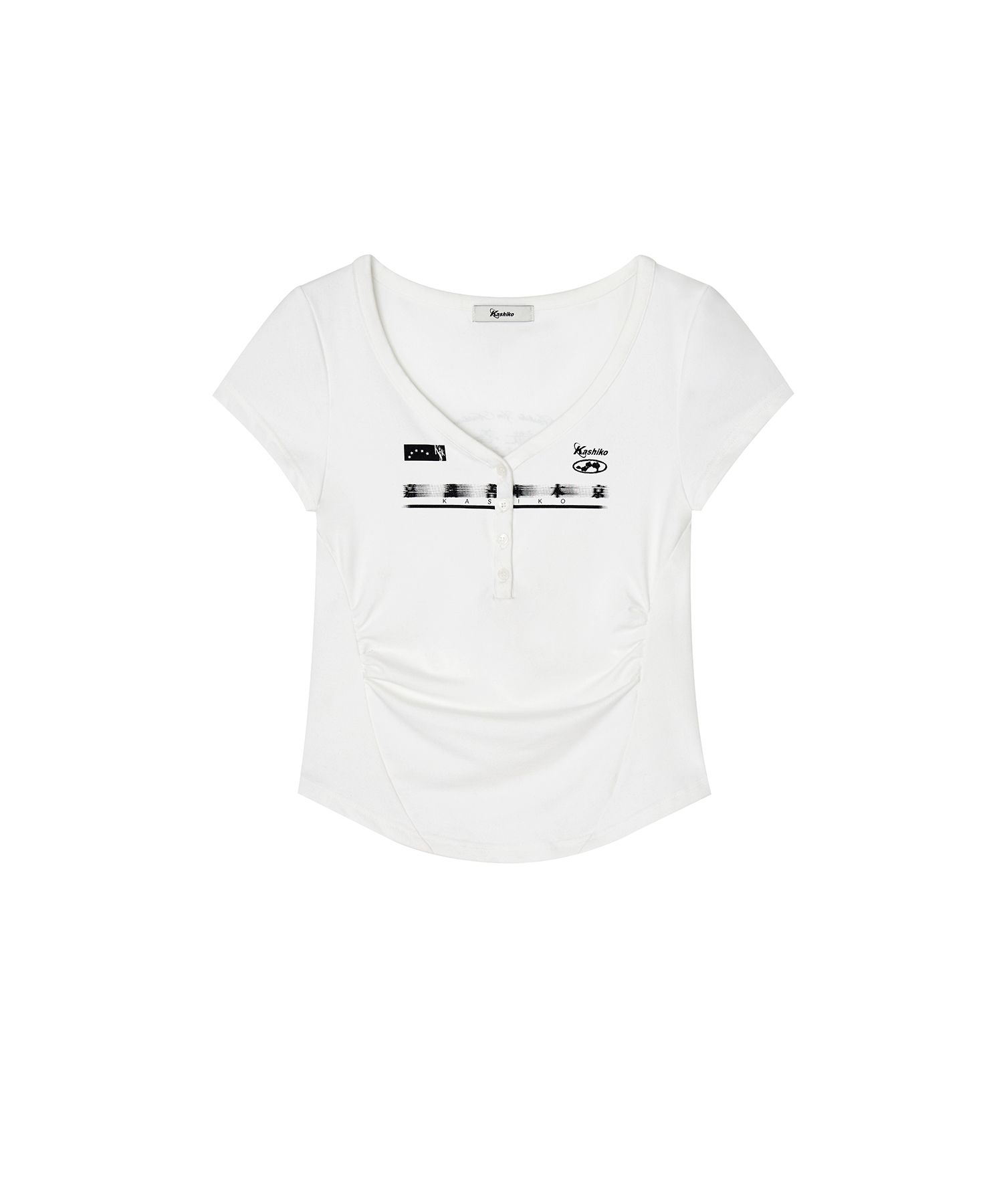 ● KASHIKO ● Zen Button Henley Neck Top MUSINSA | KASHIKO Zen Button Henley Neck Top White