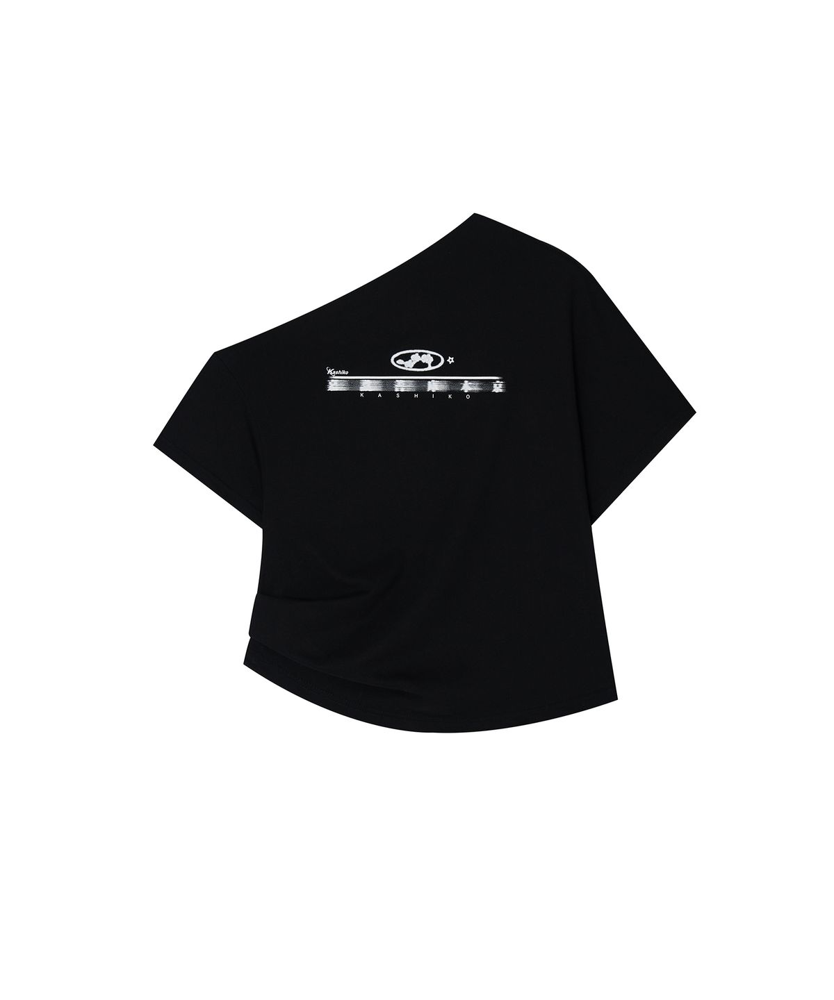 카시코(KASHIKO) Zen One Shoulder Top Black