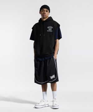 크림소다랩 레터링 메쉬 바스켓볼 팬츠