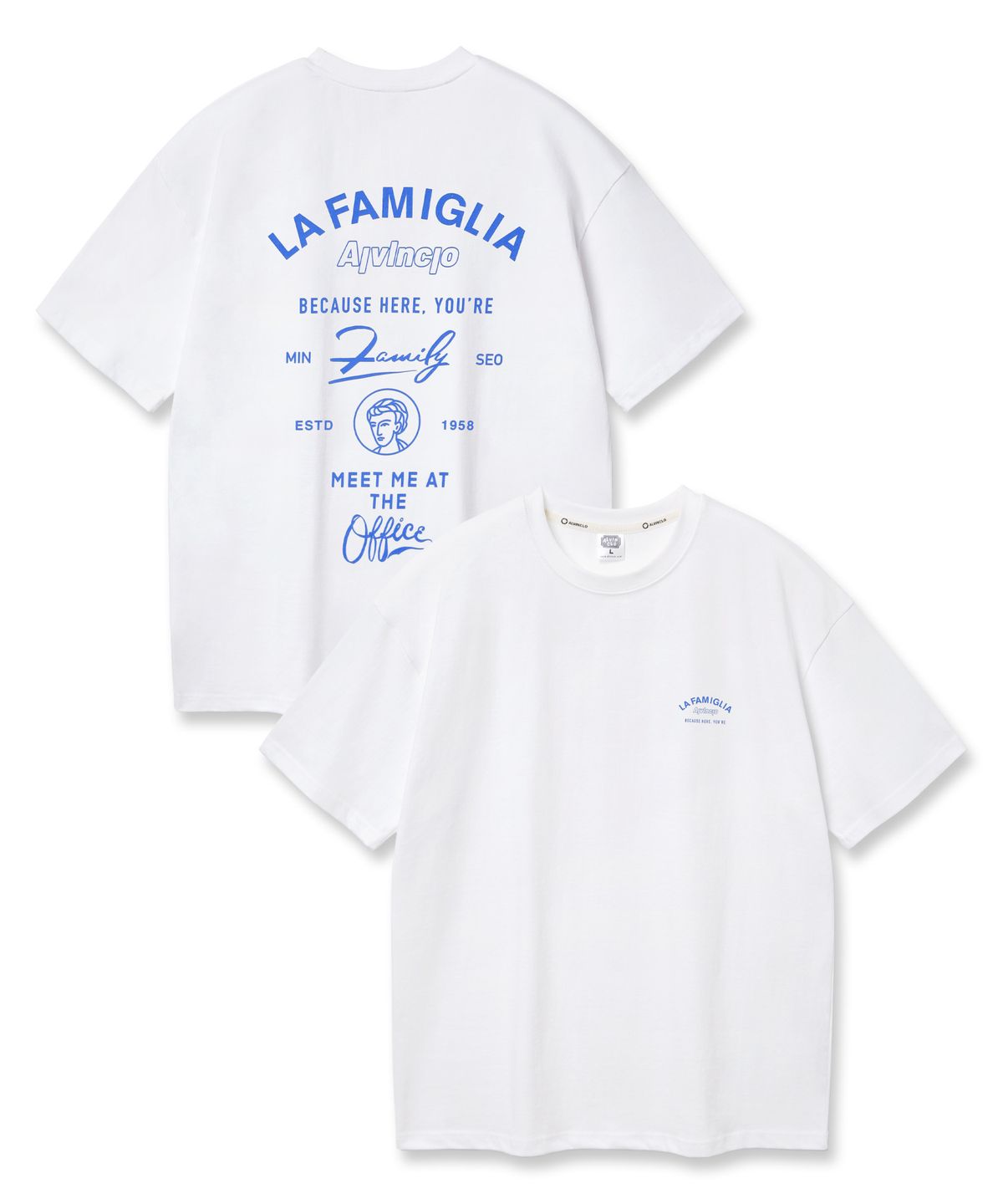 앨빈클로(ALVINCLO) LA FAMILGLIA 오버핏 반팔티 AST4786 (2 COLOR)