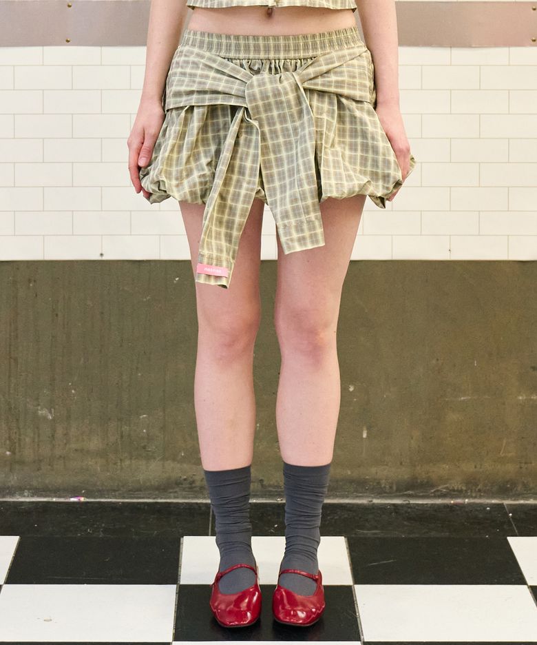 SHIRT BALLOON SKIRT BEIGE