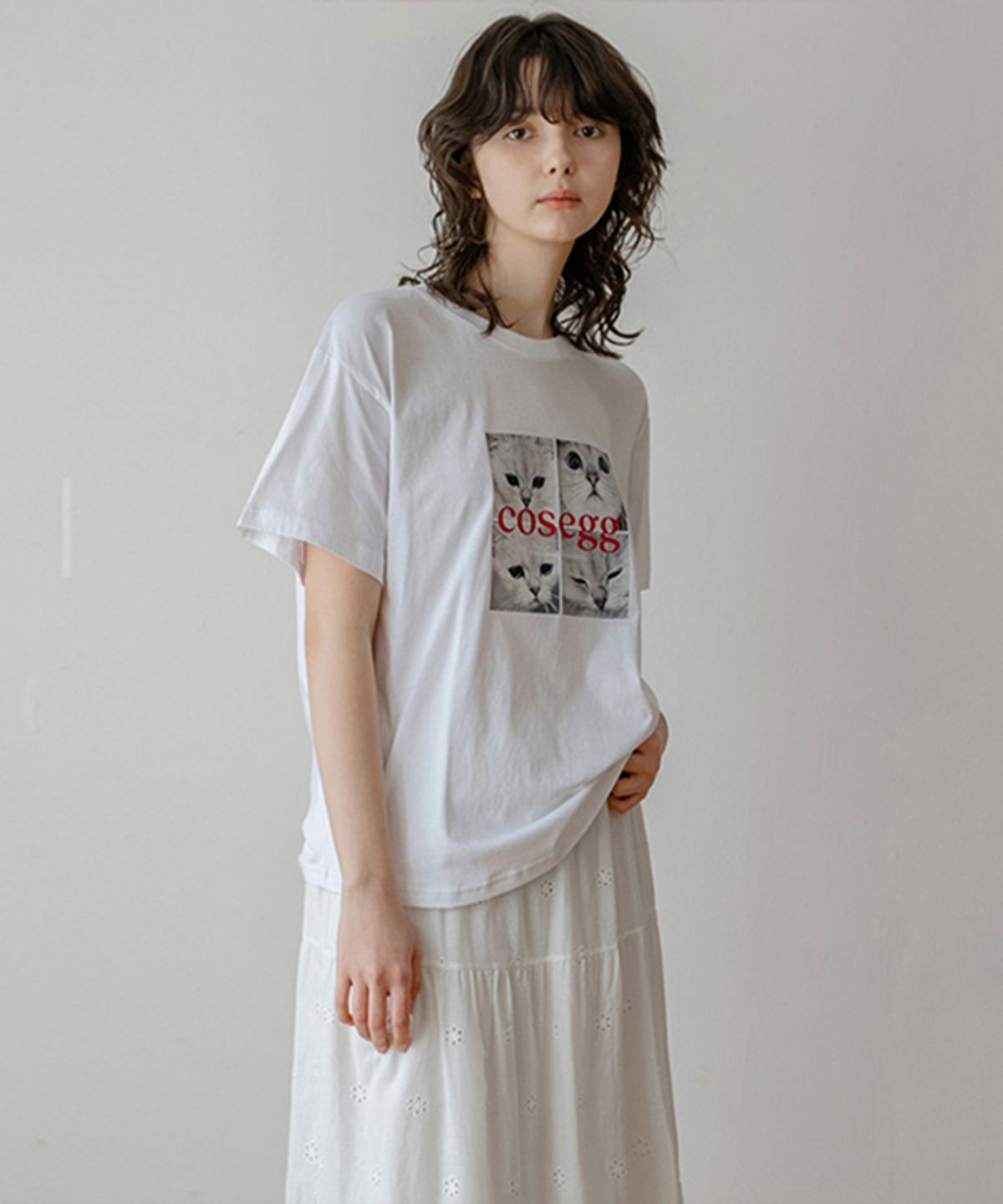 코스에그(COSEGG) COSegg Cat Printing T-shirt_EESTS15_2colors