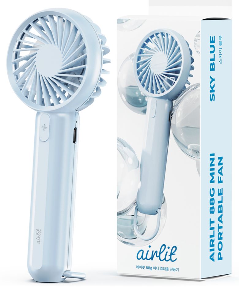 [3COLOR] 에어릿 88g 초경량 BLDC 미니 휴대용 무선 핸디 선풍기 케이블 증정