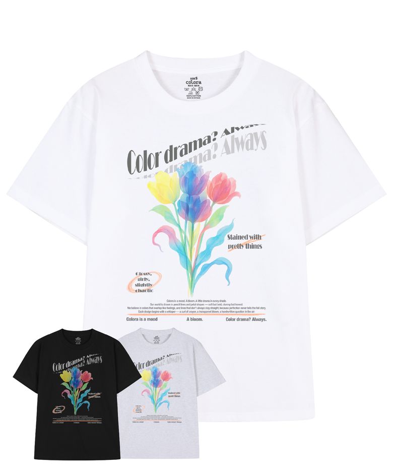 컬러 드라마 올웨이즈 반팔 티셔츠 (3color)