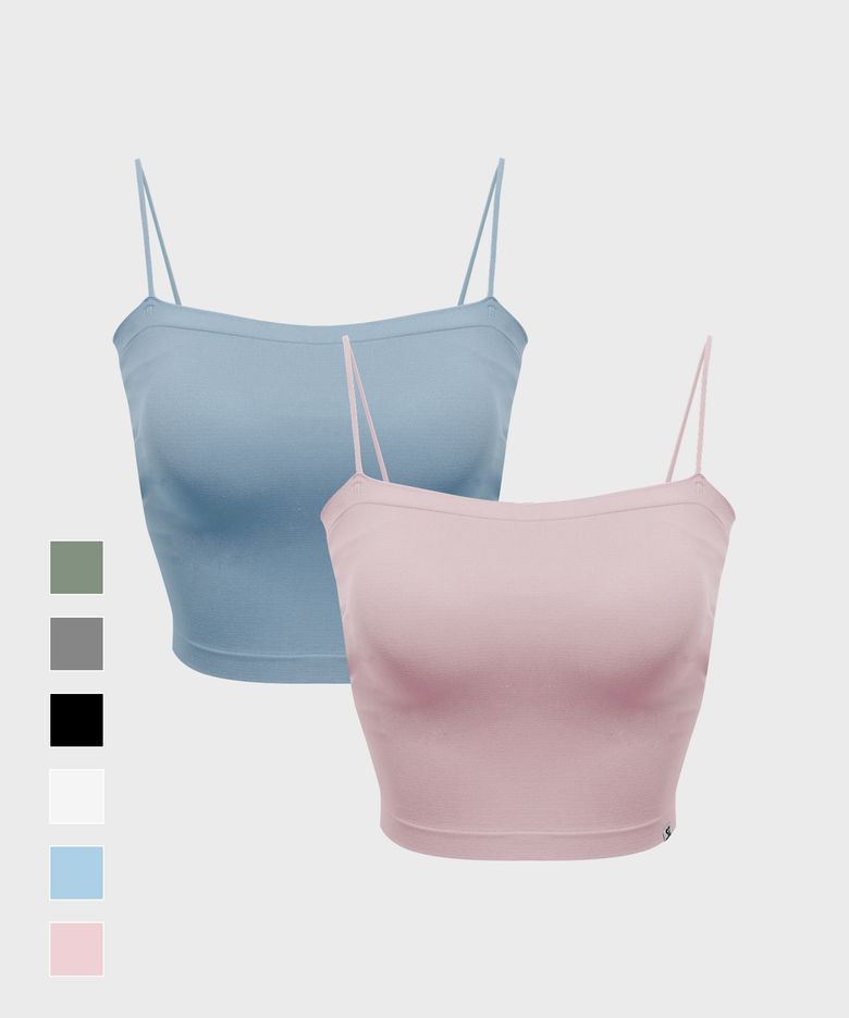 [2PACK] 심플 튜브탑 캡나시(2TYPE)_6colors