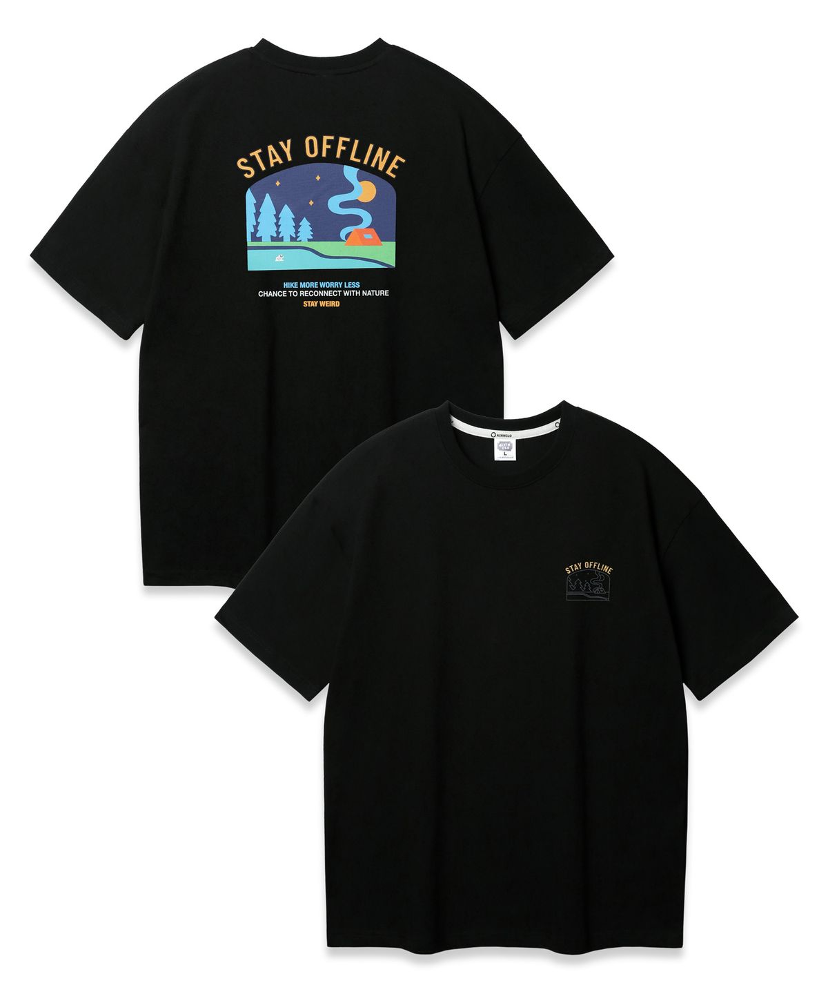 앨빈클로(ALVINCLO) STAY OFFLINE 오버핏 반팔티 AST4789 (3 COLOR)