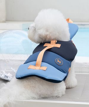 강아지 플로트 구명조끼 수영복 오션