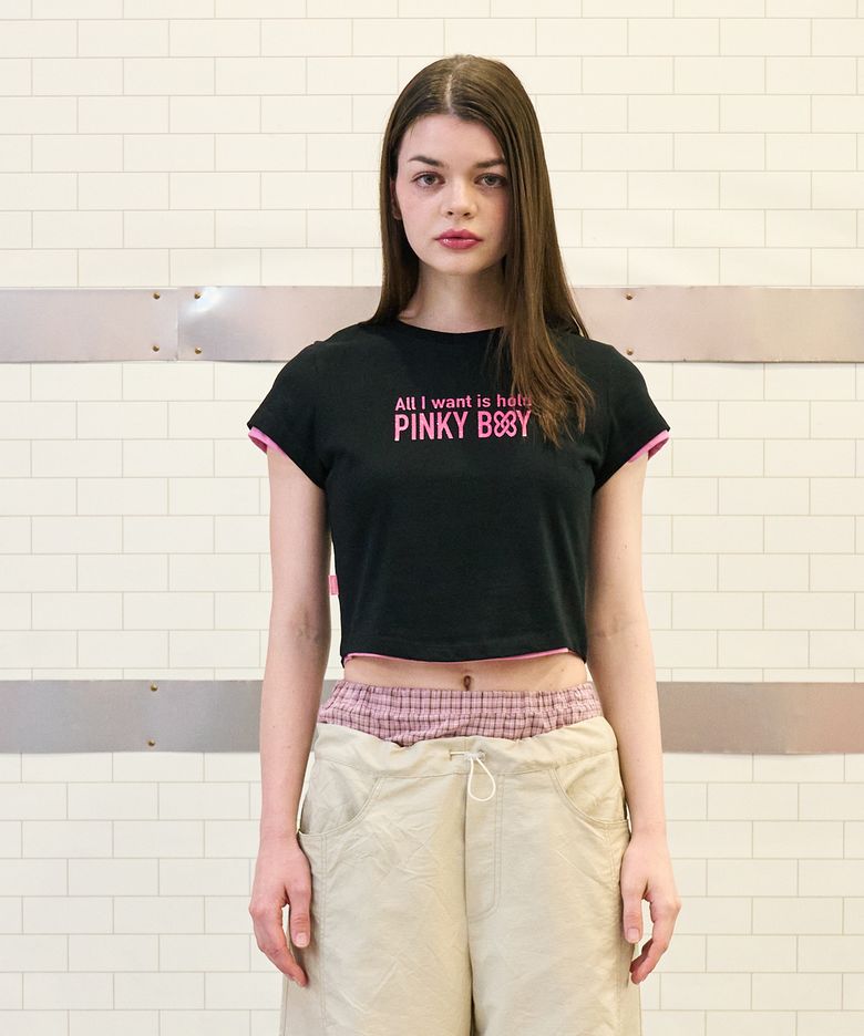 PEARL SLIM T-SHIRT BLACK