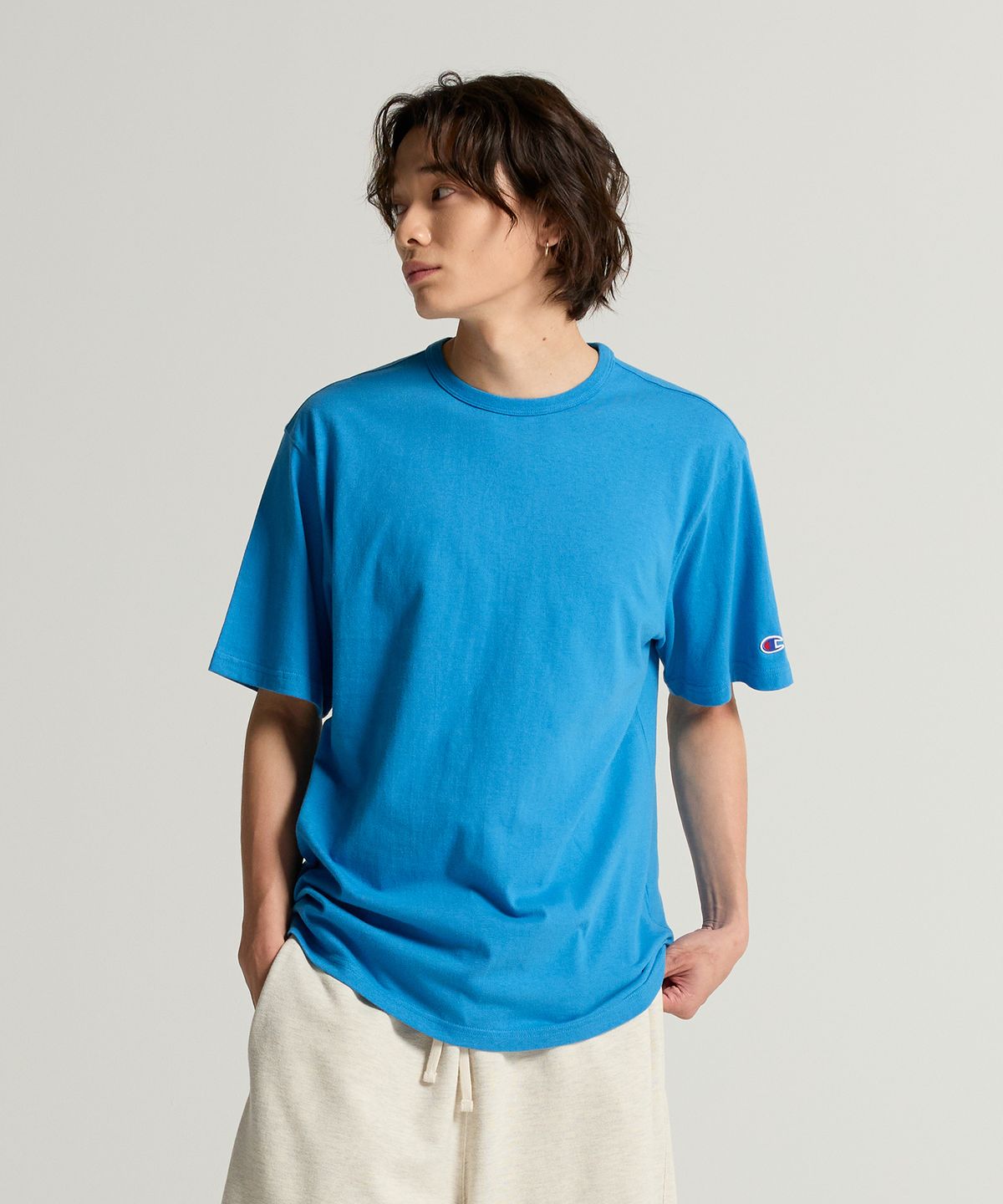 챔피온(CHAMPION) C로고 UNI 반팔 티셔츠 Blue