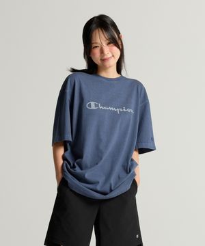 빅 로고 피그먼트 반팔 티셔츠 Blue