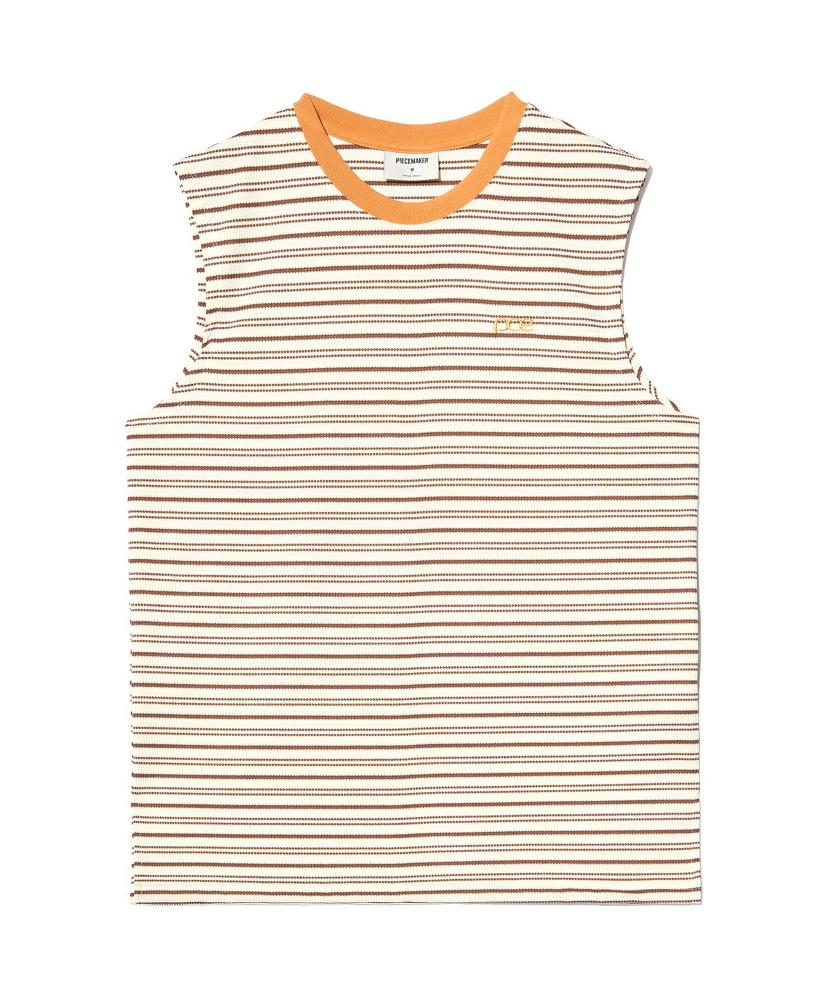 피스메이커(PIECE MAKER) STRIPE WAFFLE SLEEVELESS TOP (IVORY)