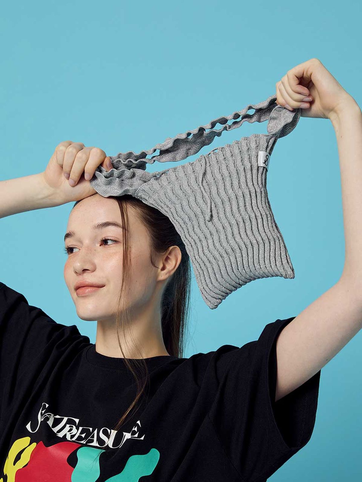 조셉앤스테이시(JOSEPH&STACEY) Blow Flow Knit Frill S Starry Platinum