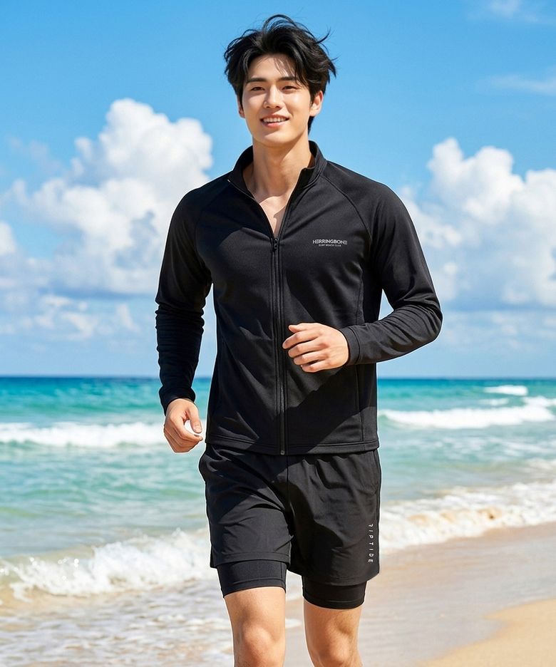 [SET] 남성 루즈핏 집업 래쉬가드세트 & 트윈원 스윔팬츠 RI383 AC902