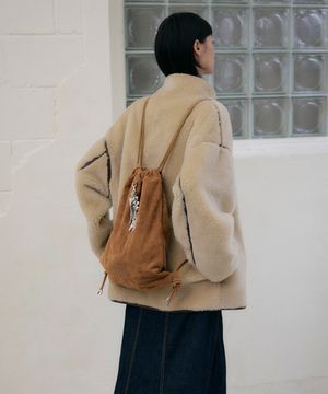 신세틱 스웨이드 스트링 백팩 [브라운]