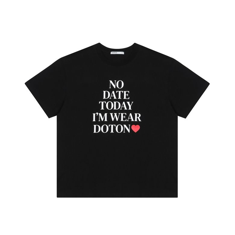 NO DATE TODAY CROP T-SHIRTS(Black)