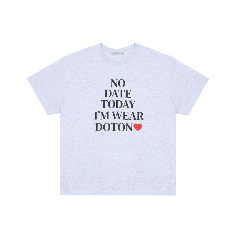 NO DATE TODAY CROP T-SHIRTS(1% Melange)