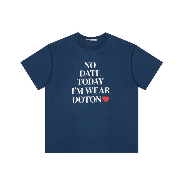 NO DATE TODAY CROP T-SHIRTS(Deep blue)