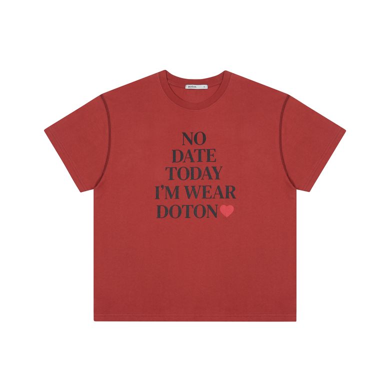 NO DATE TODAY CROP T-SHIRTS(Brick red)