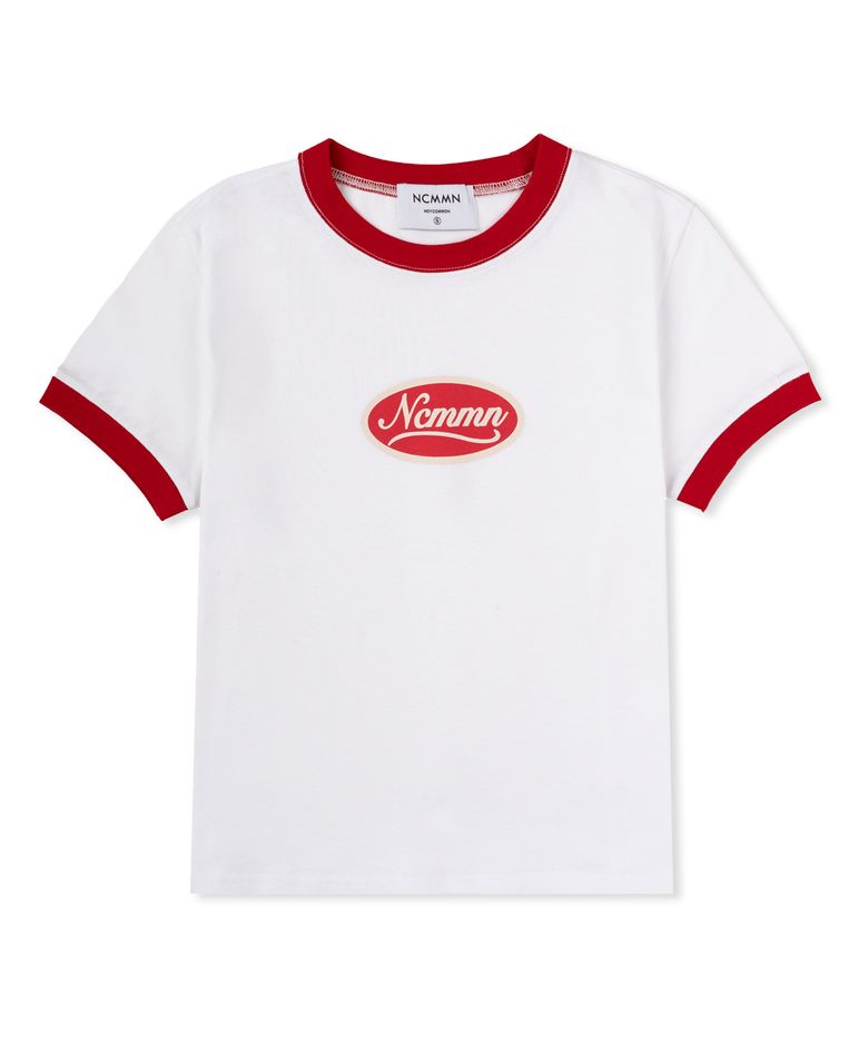 NCMMN LOGO RINGER TEE WH
