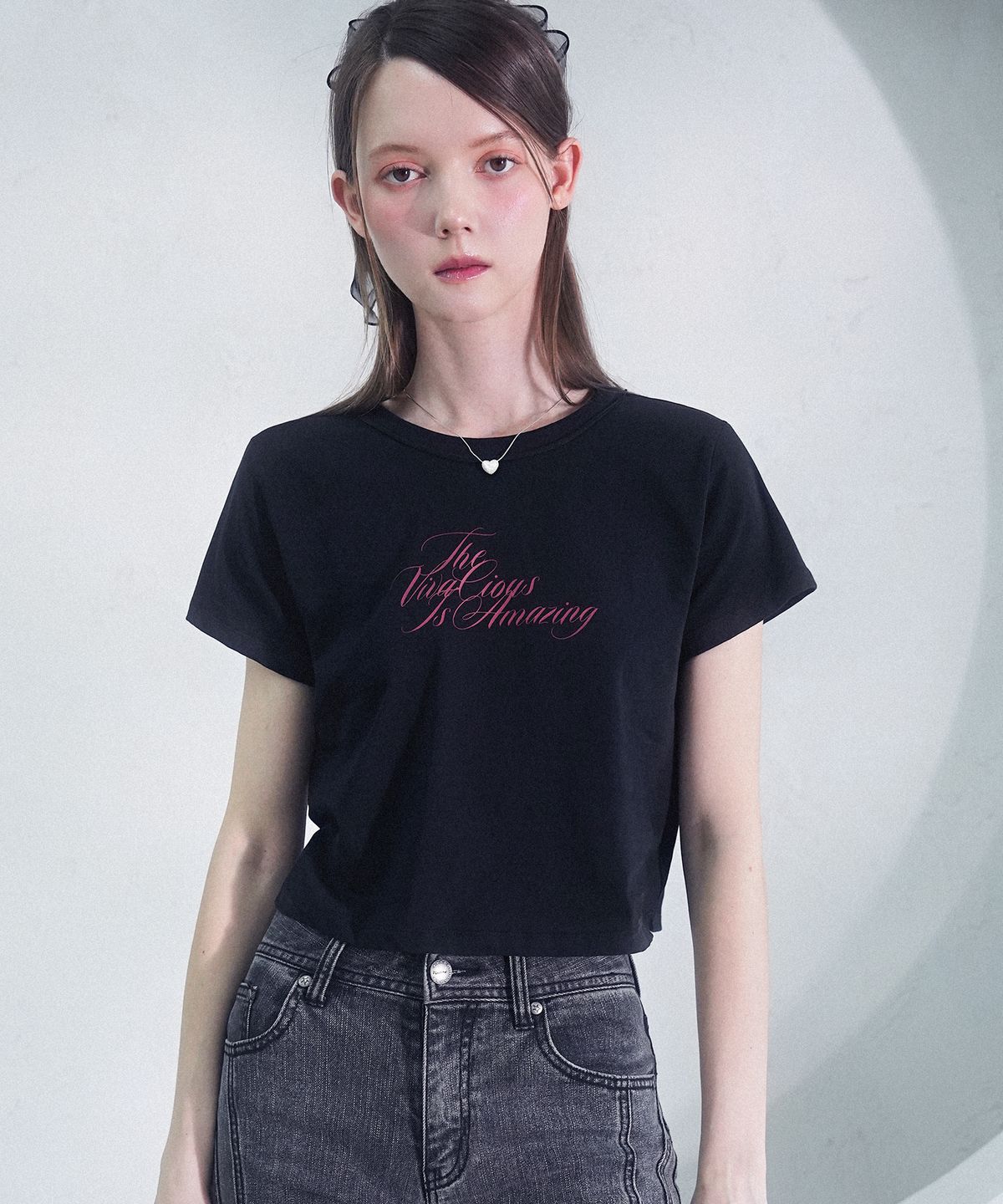 비바셔스(VIVACIOUS) Odette Crop Tee BLACK