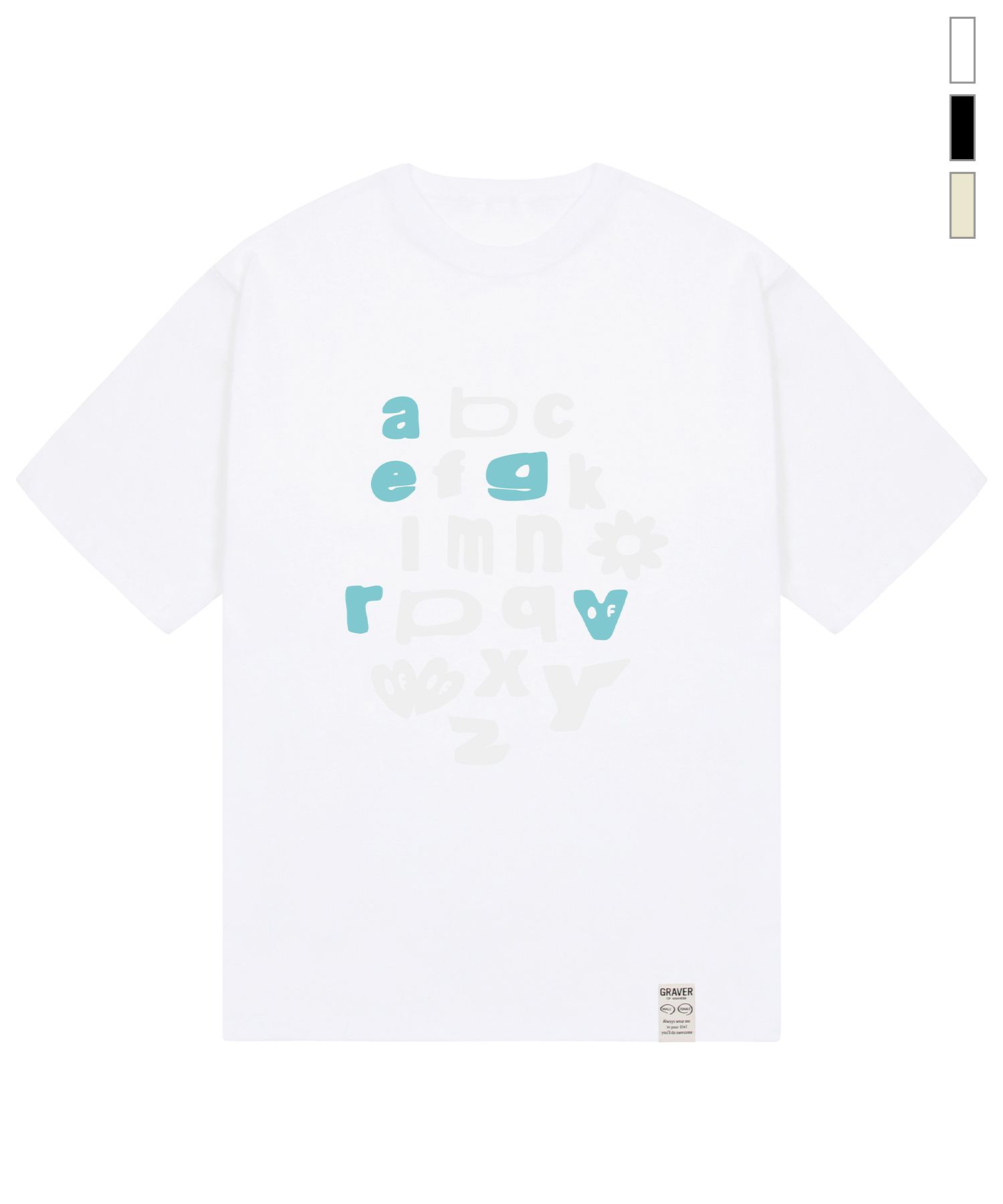 【GRAVER】NO MESSAGE 半袖T 3COLOR Baseball Blue Logo Embroidered Short-Sleeved T-Shirt