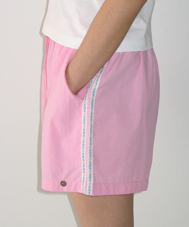 ★RONRON★ SIDE FLORAL TRACK SHORT PANTS MUSINSA | RONRON SIDE FLORAL TRACK SHORT PANTS SOFT PINK
