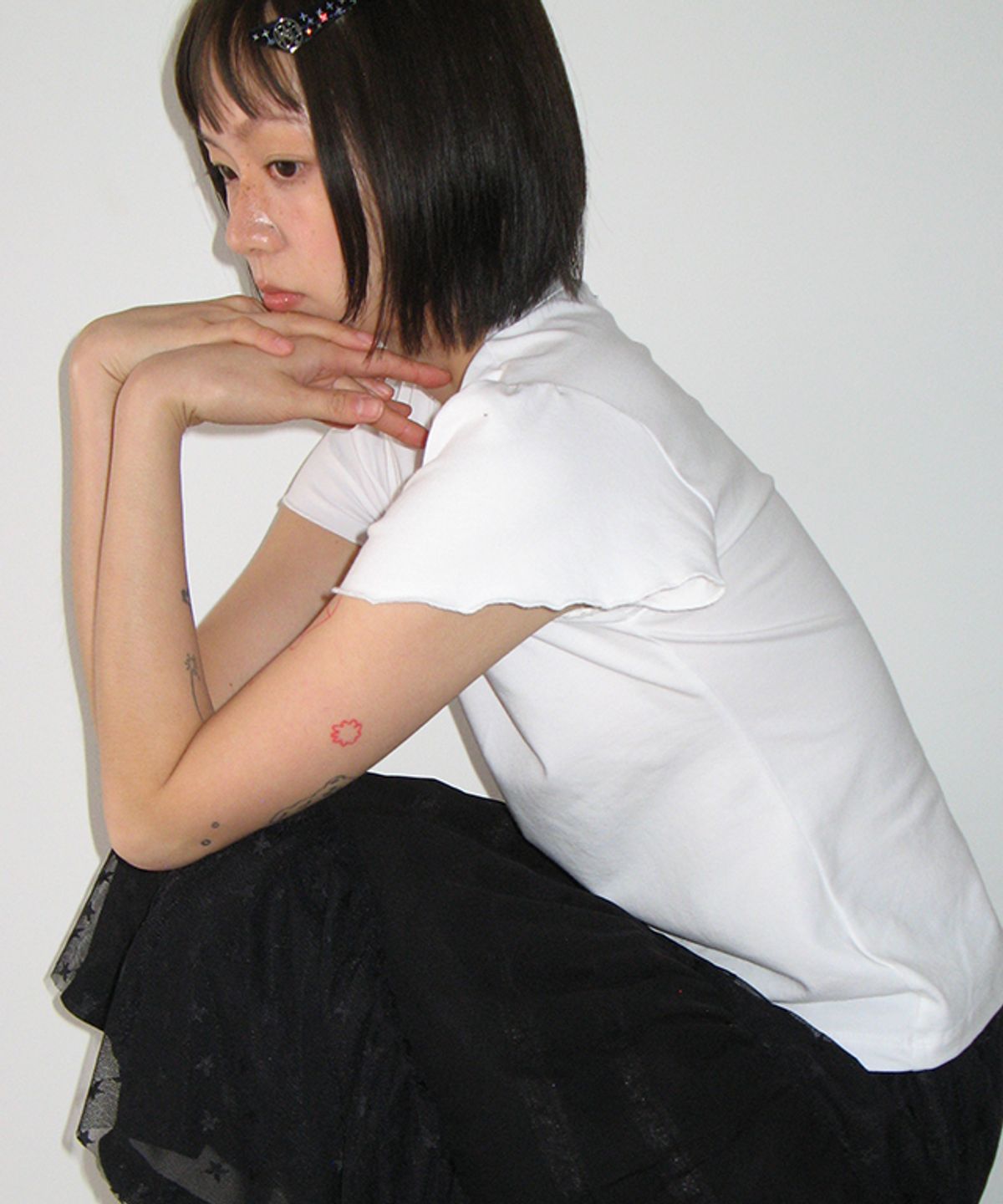 론론(RONRON) RAW EDGE PUFF T SHIRT WHITE