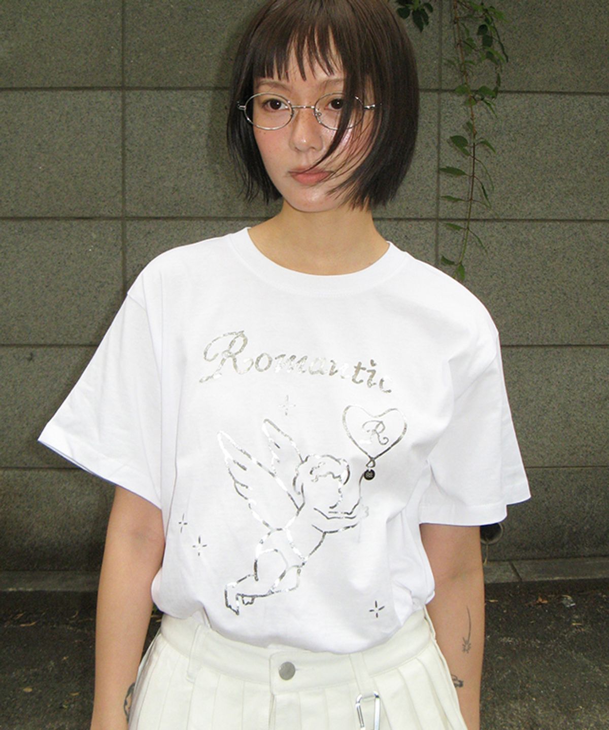 론론(RONRON) GLINT CUPID BASIC FIT T SHIRT WHITE