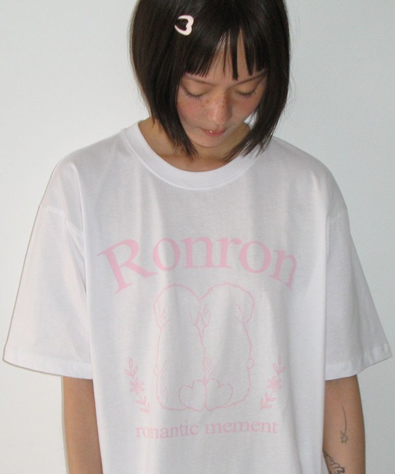 PUPPY TAILS BASIC FIT T SHIRT WHITE PINK