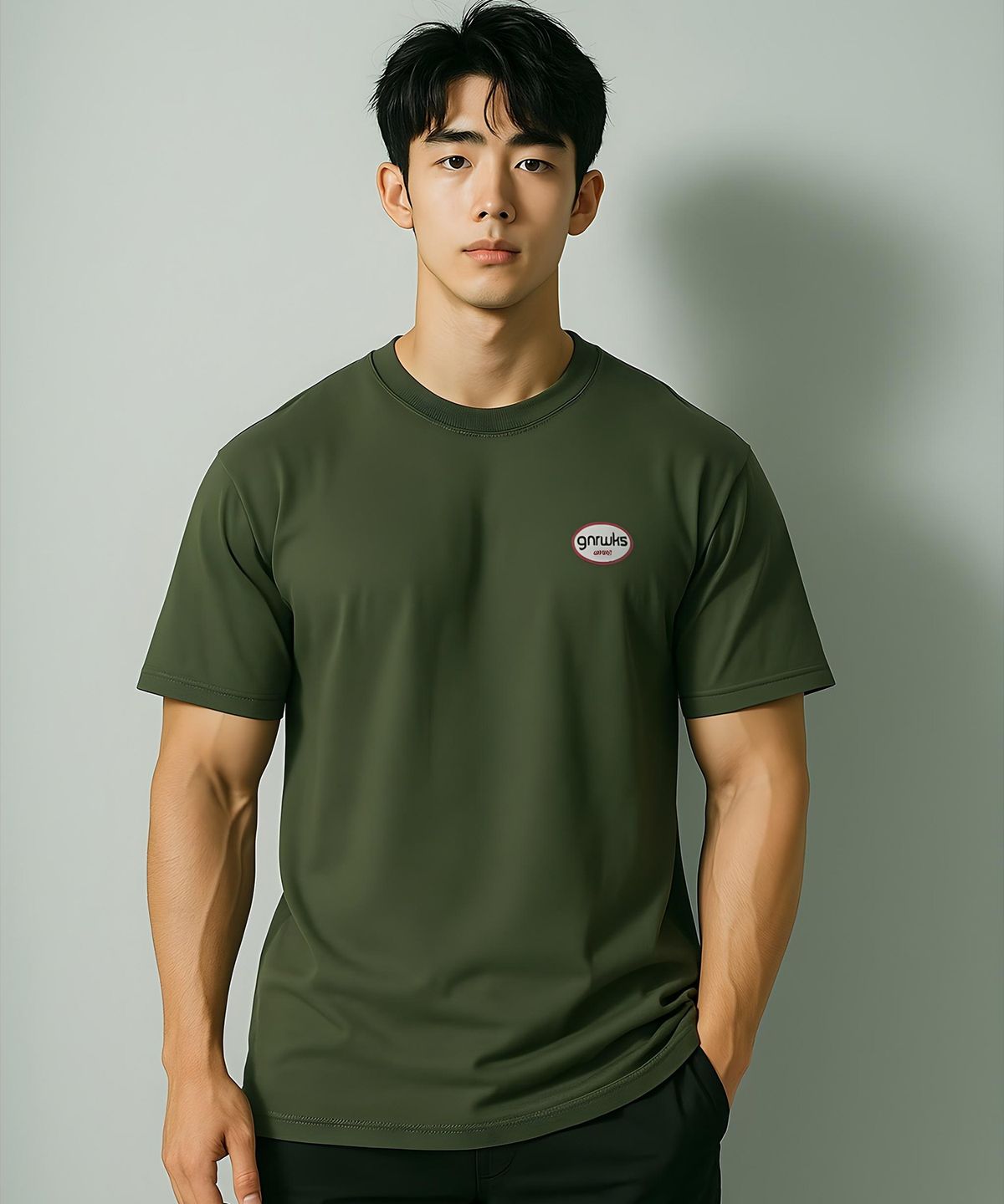 제네럴웍스(GENERAL WORKS) G-25-SS-718 프린팅 반팔 티셔츠_카키