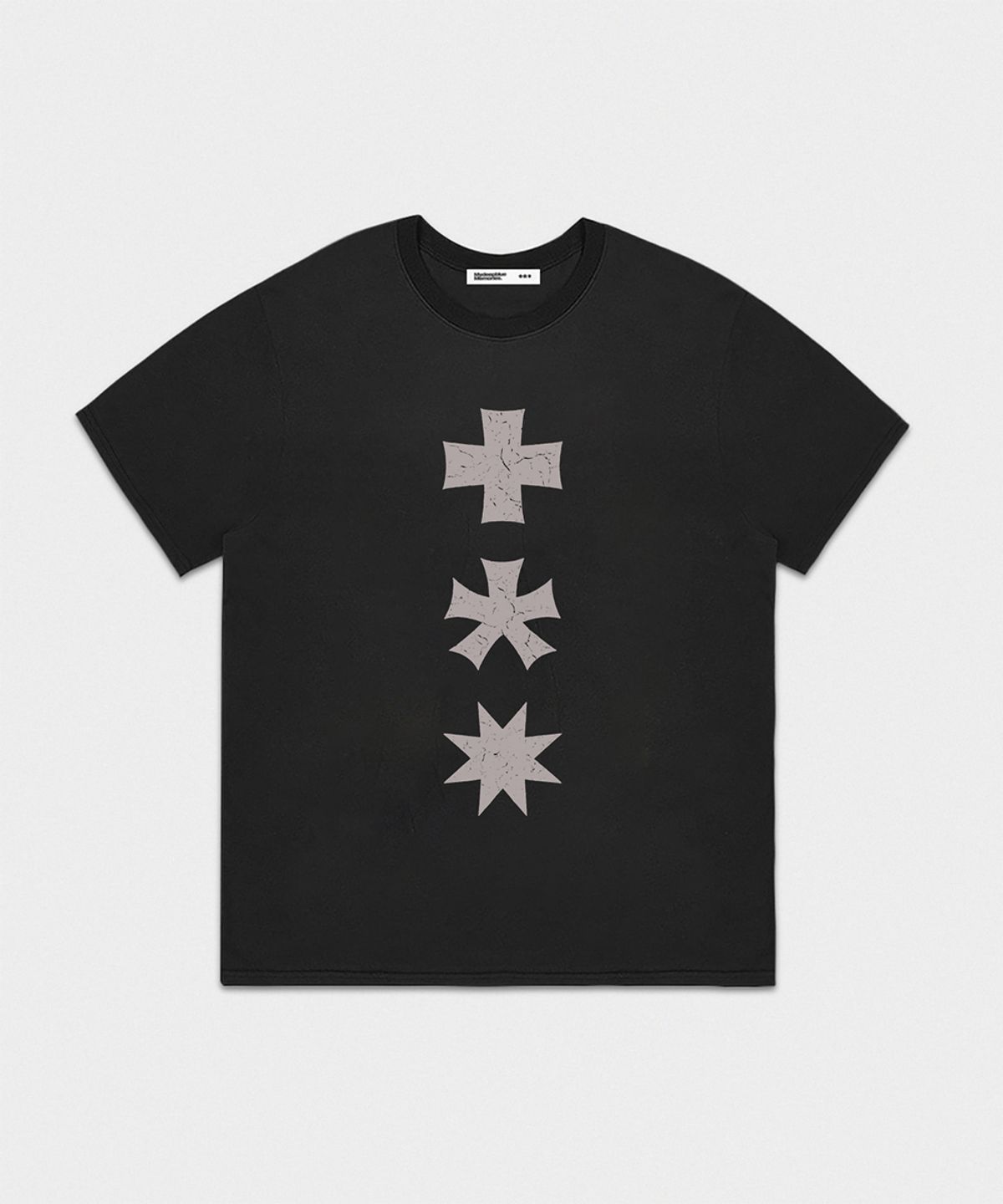 마이딥블루메모리즈(MY DEEP BLUE MEMORIES) MM THREE LOGO T-SHIRTS (BLACK)