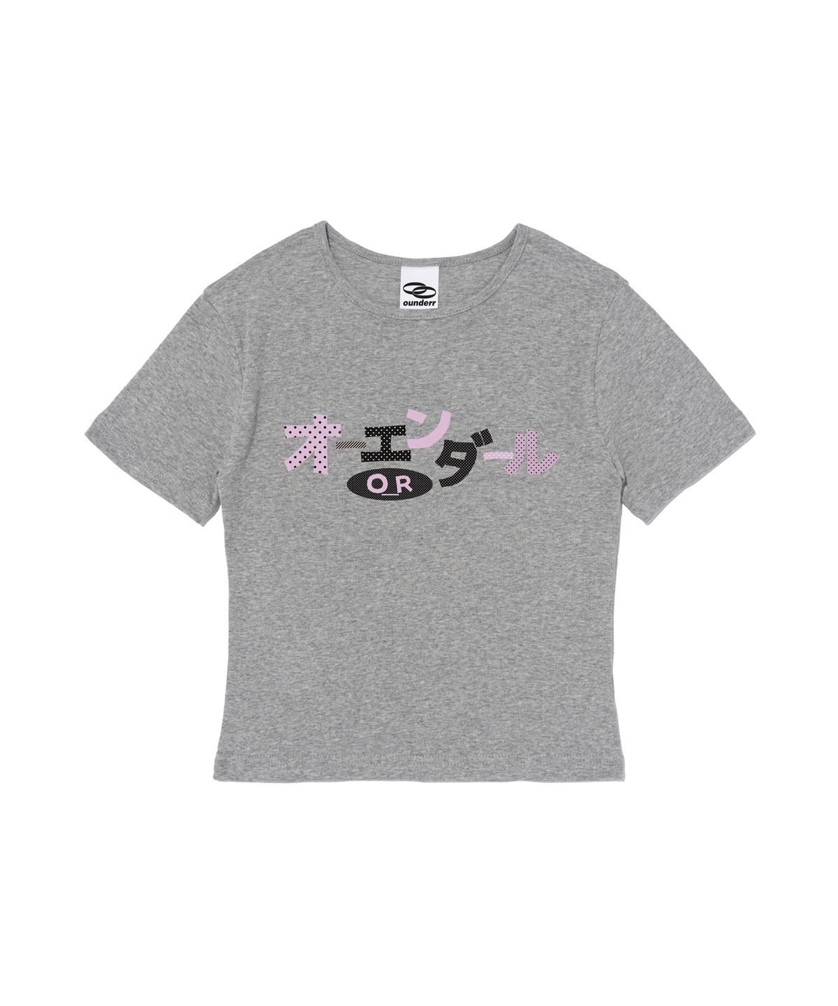 오언더알(OUNDERR) DOT LOGO 크롭 반팔 티셔츠 (그레이)