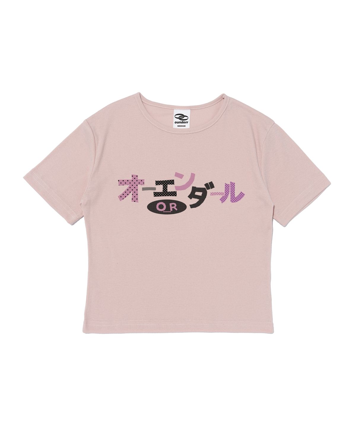 오언더알(OUNDERR) DOT LOGO 크롭 반팔 티셔츠 (핑크)