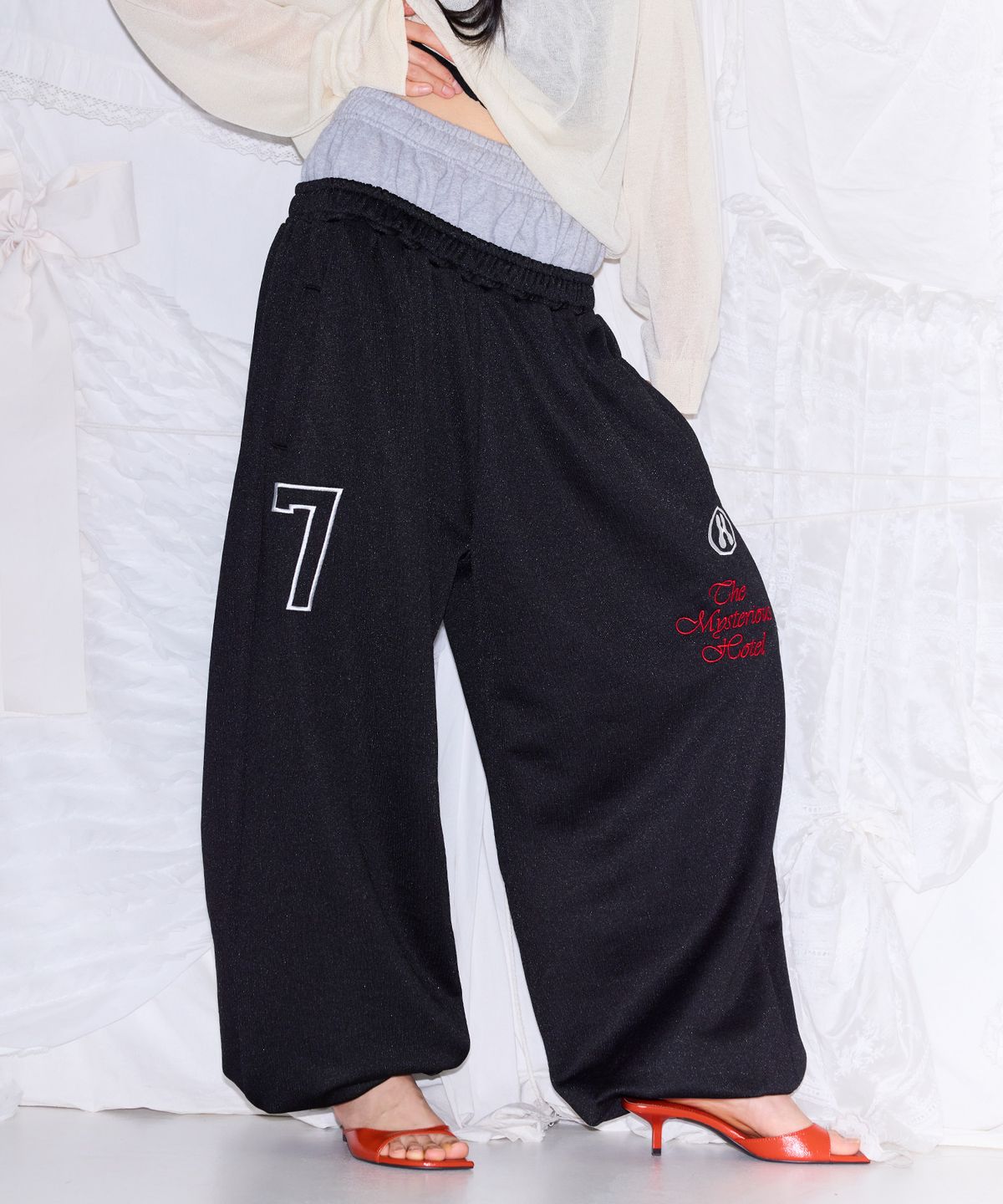 미스테리어스호텔(THE MYSTERIOUS HOTEL) LAYERED JERSEY PT [BLACK]