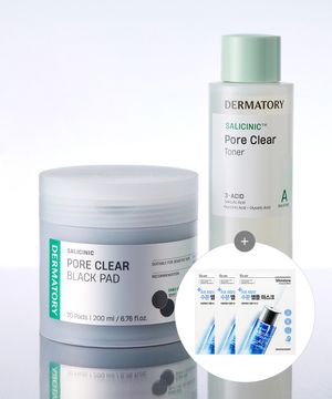 [SET] 살리시닉 포어 클리어 토너 + 살리시닉 포어 클리어 블랙 패드 [증정] 수분앰플마스크3매