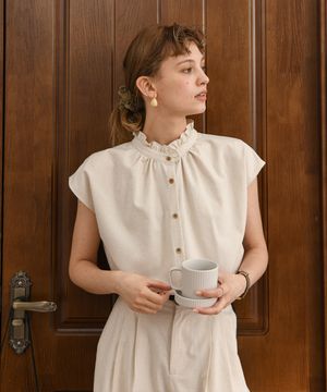 린넨프릴캡블라우스 (PBE05M-WBLW002)