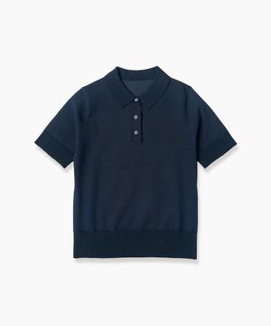 남녀공용 카라 얼음 니트 [다크 블루]_ZF2SW910