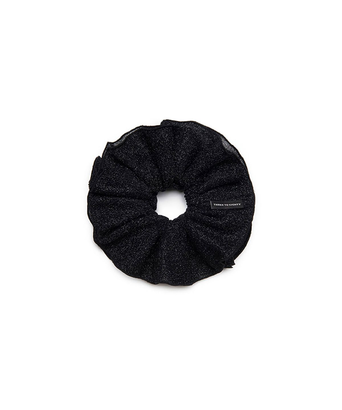 쓰리투에이티(THREE TO EIGHTY) GLITTER SCRUNCHIE BLACK