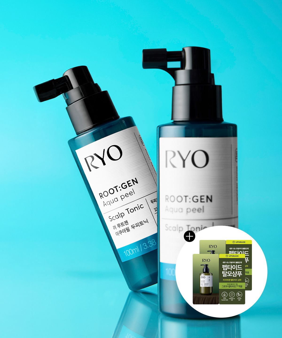 려(RYO) 루트젠 두피코어강화 아쿠아필 쿨링토닉 100ml 2입+샴푸 파우치 6ml 2매 증정