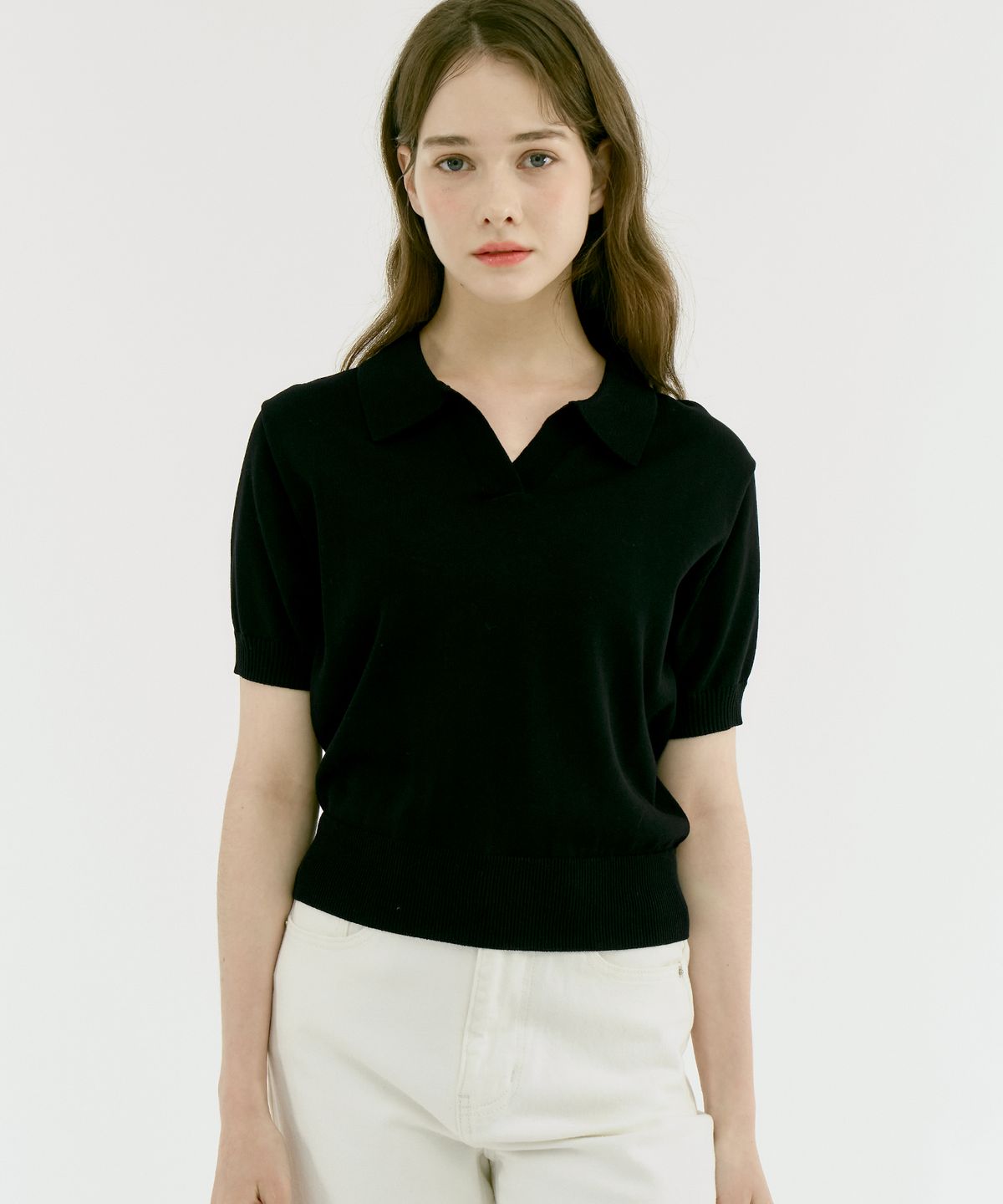 210에디트(210EDIT) 여성 아이스 쿨 카라니트 [블랙]_ZZ2SW590