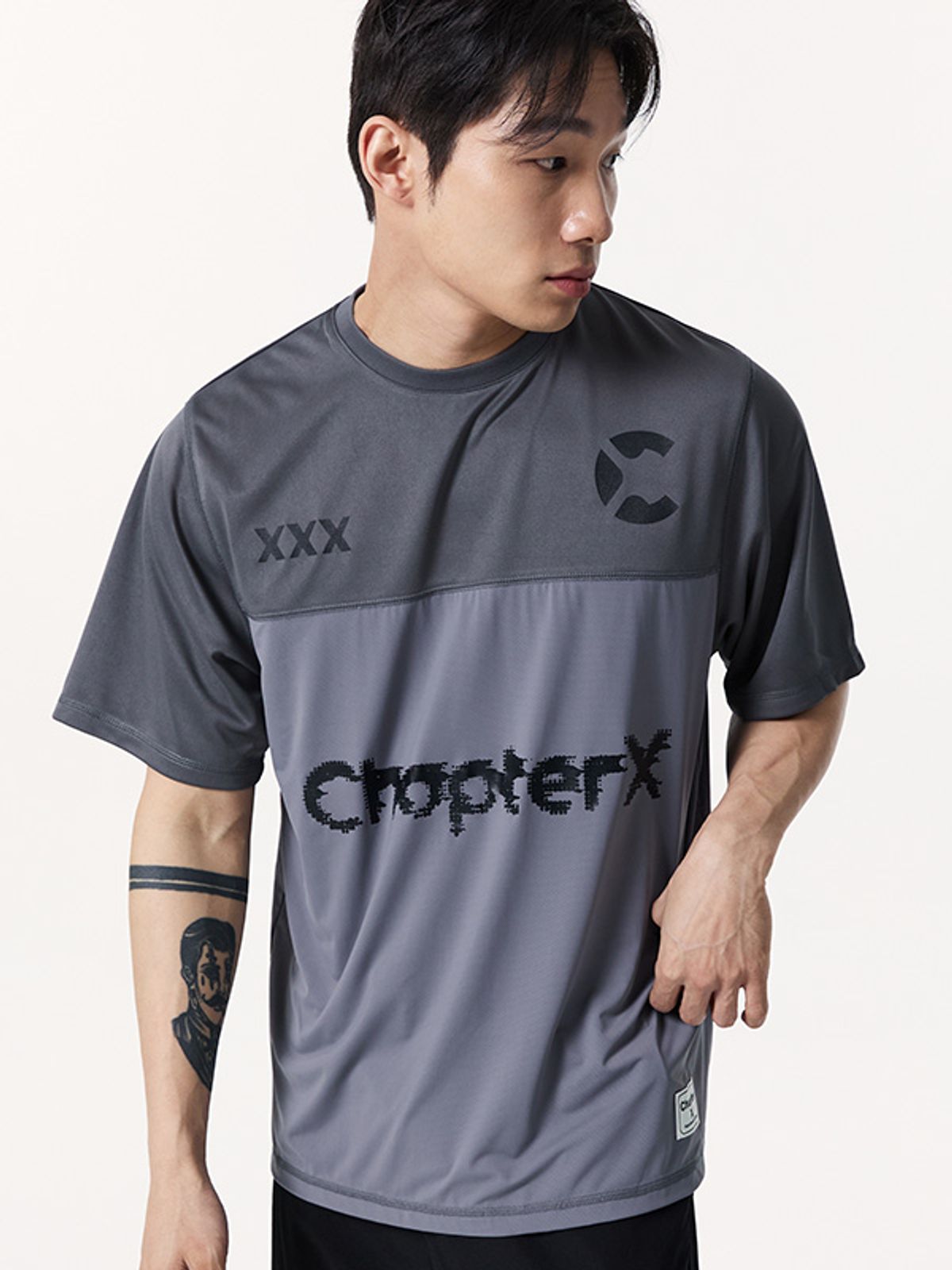 챕터엑스(CHAPTER.X) 쿨링 아메리칸 풋볼져지 하프슬리브 (Grey)
