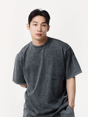 피그먼트 머슬핏 소프트 숏 슬리브 (Charcoal)