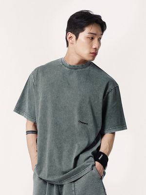 피그먼트 머슬핏 소프트 숏 슬리브 (Green)