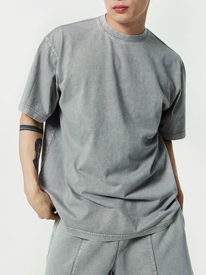 피그먼트 머슬핏 소프트 숏 슬리브 (Grey)