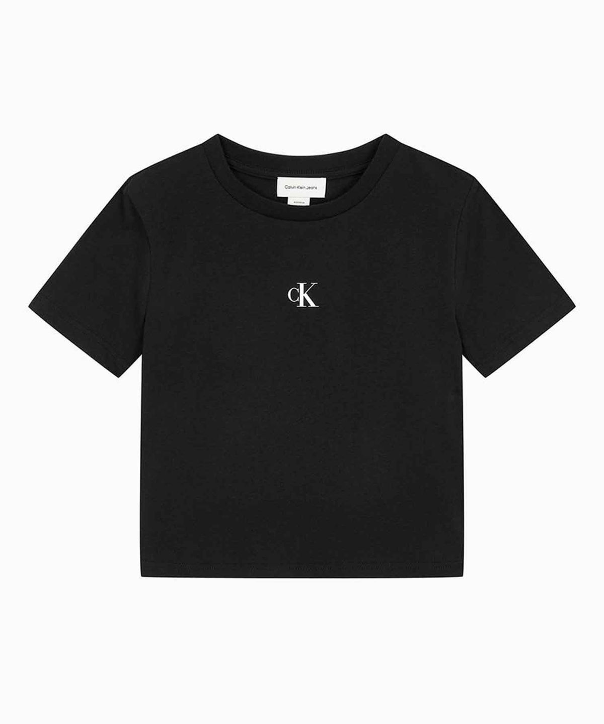 캘빈클라인 진(CALVIN KLEIN JEANS) 여성 슬림핏 베이비 크롭 반팔 티셔츠 47AB213 UB1