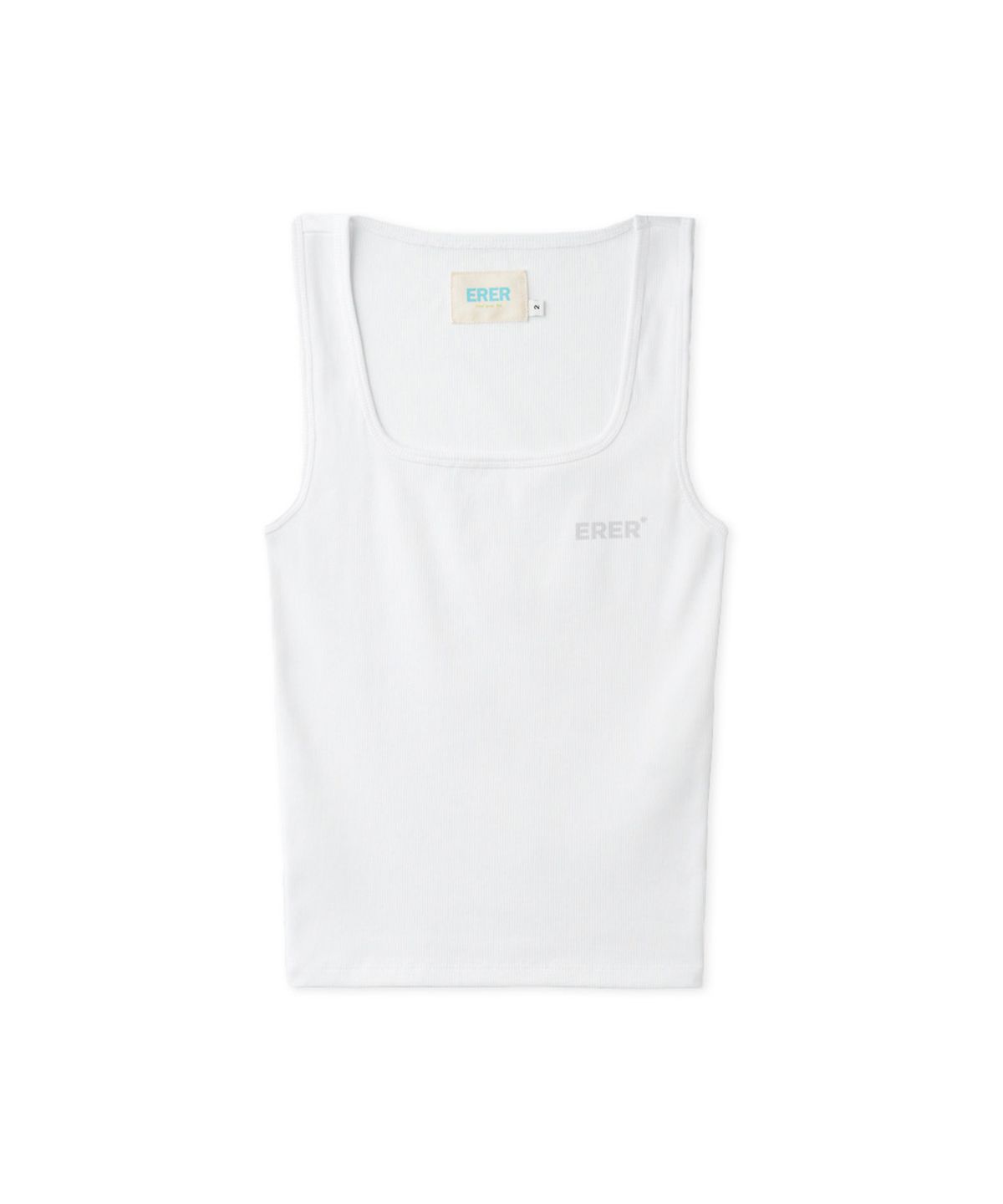 에르에르(ERER) Square-neck ribbed sleeveless White