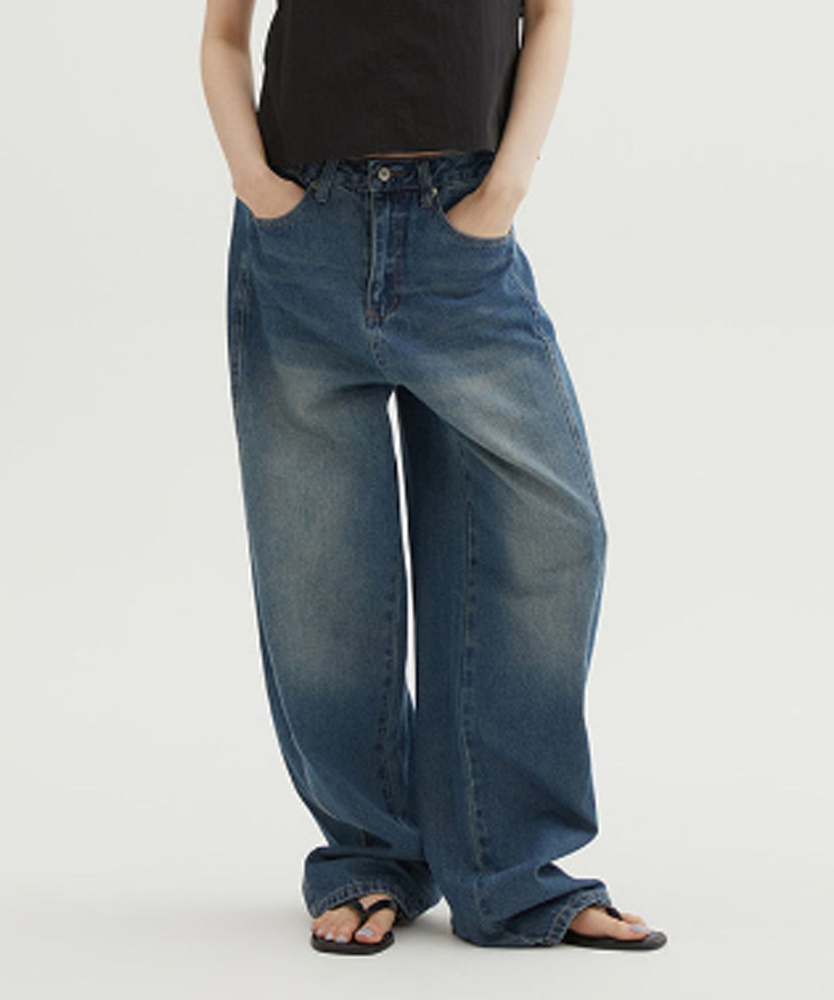 스파오(SPAO) 여성 벌룬 와이드 진_SPTJF49G52