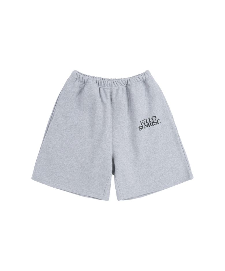 Volume Typo Half Sweatpants_Melange Gray