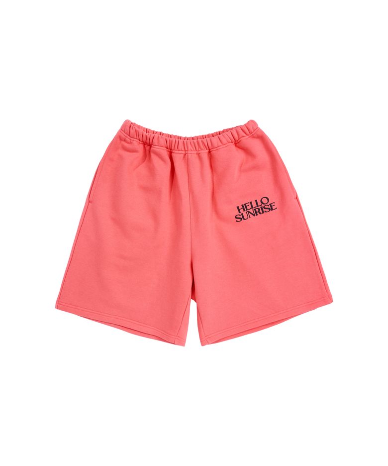 Volume Typo Half Sweatpants_Coral Pink